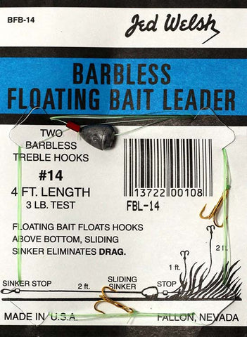 Barbless Floating Bait Leader Rig #14